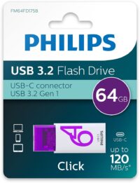 Philips USB Stick 64GB Click Series – Weiß/Pink, Typ-C, USB 3.2 Gen 1 – Bild 4