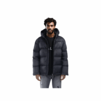 KALUD Daunenjacke Schwarz Herren Winterjacke Kapuze 90% Daunen Regular Fit NEU